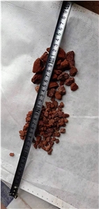 Natural Red Volcanic Rock Lava Pebble Stone, Crushed Stone