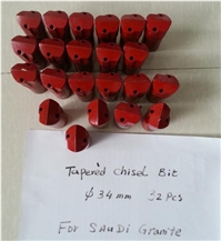 34Mm Tapered Chisel Drilling Bits For Saudi Granite