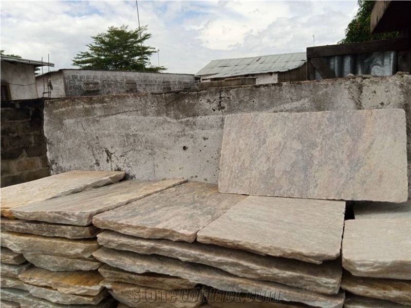 Orange Quartzite Hand Cut Paving Stone Flooring Tiles