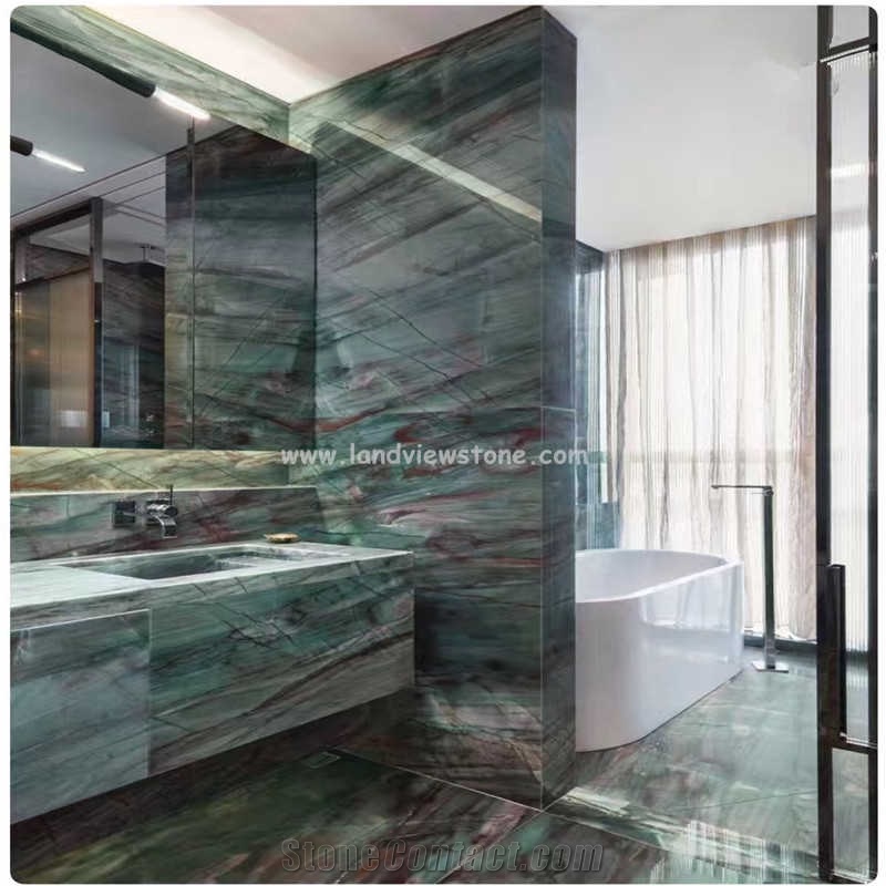 Botanic Bordeaux Emerald Green Quartzite Slabs