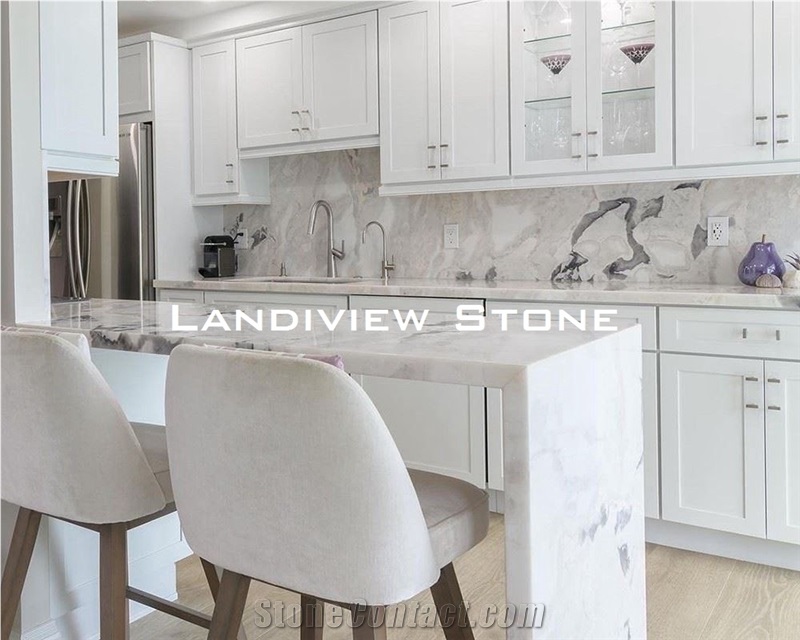 Dover White Marble Dining Table Top