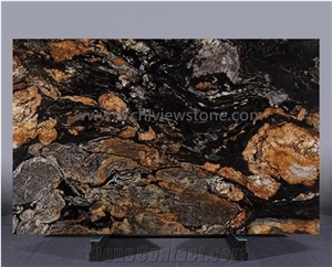 Exotic Brazil Black Tauros, Magma Gold Granite Slabs