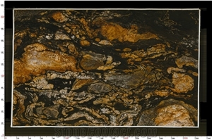 Exotic Brazil Black Tauros, Magma Gold Granite Slabs