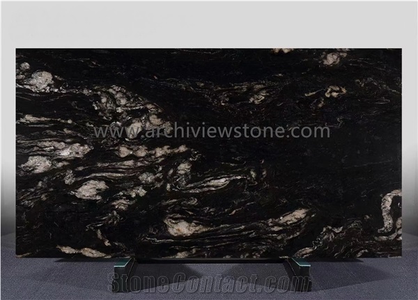 Exotic Titanium Granite Black Cosmic Granite Slabs