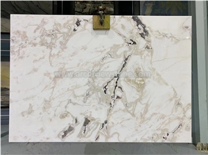 Picasso White Marble Slab Tile