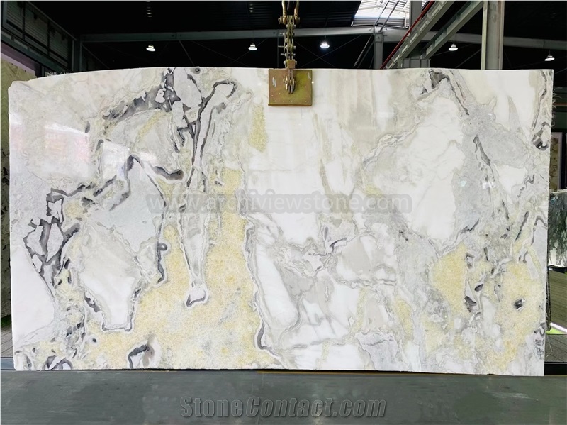 Picasso White Marble Slab Tile