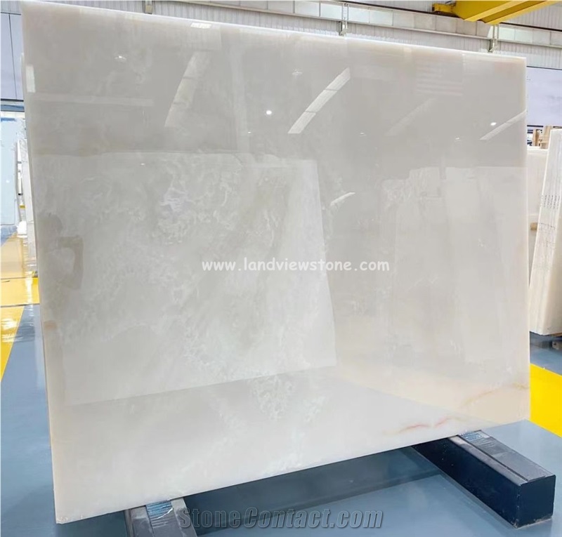 Pure White Onyx Slabs For Backlit Wall Panel