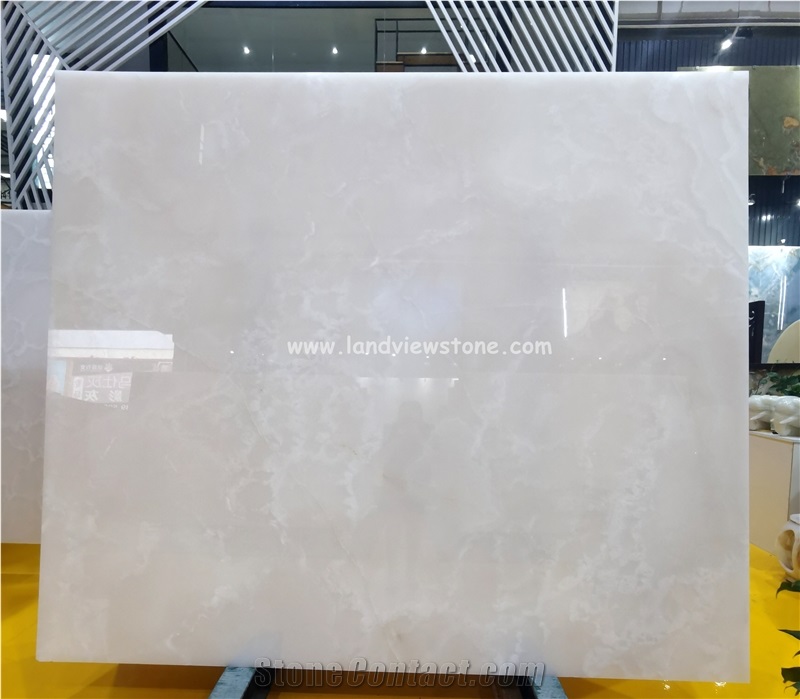 Pure White Onyx Slabs For Backlit Wall Panel