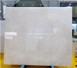 Pure White Onyx Slabs For Backlit Wall Panel