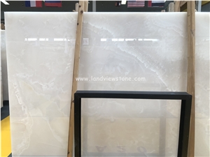 Pure White Onyx Slabs For Backlit Wall Panel