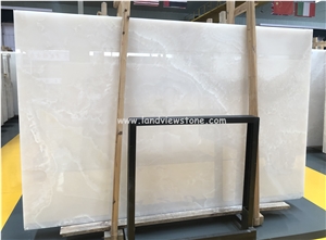Pure White Onyx Slabs For Backlit Wall Panel