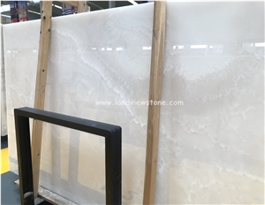 Pure White Onyx Slabs For Backlit Wall Panel