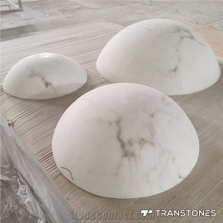 Artificial Marble Stone Slabs Translucent Lighting Bowl