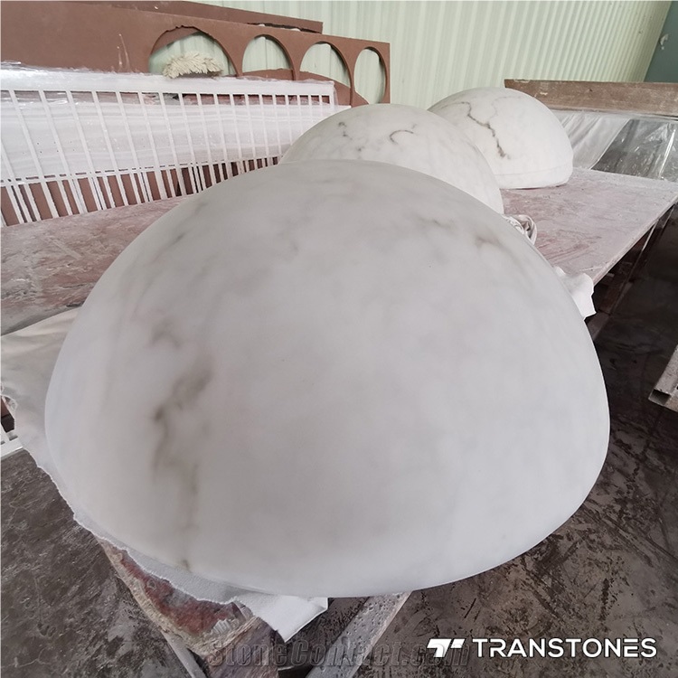 Artificial Marble Stone Slabs Translucent Lighting Bowl