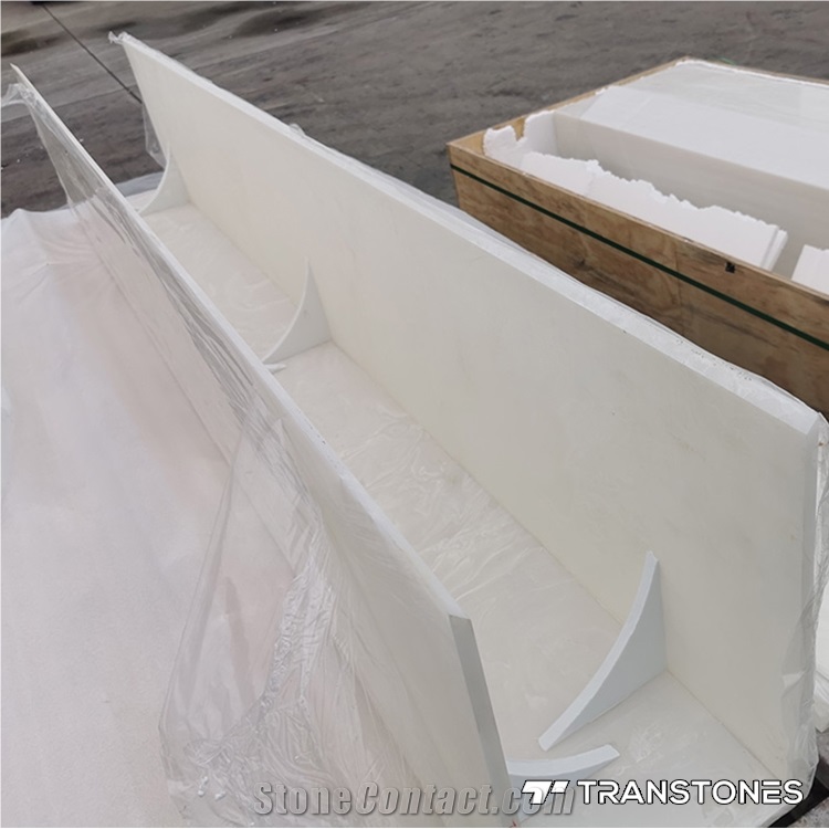 Illuminated White Alabaster Stone Marble For Interior Column