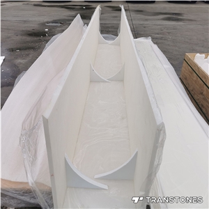 Illuminated White Alabaster Stone Marble For Interior Column