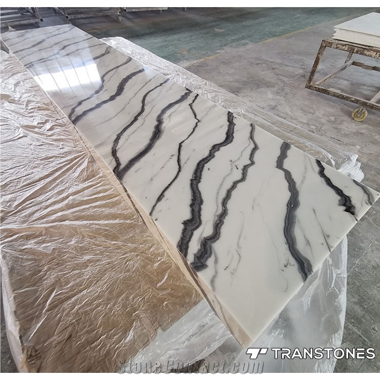 White Alabaster Stone Marble Wall Panel Acrylic For Columns