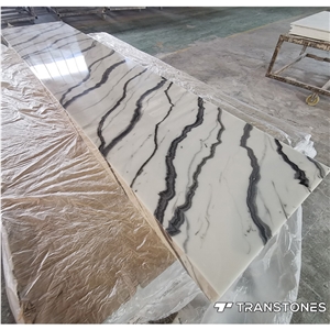 White Alabaster Stone Marble Wall Panel Acrylic For Columns