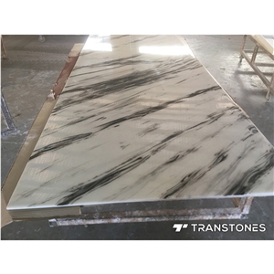 White Alabaster Stone Marble Wall Panel Acrylic For Columns