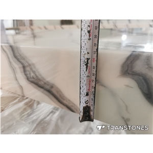 White Alabaster Stone Marble Wall Panel Acrylic For Columns