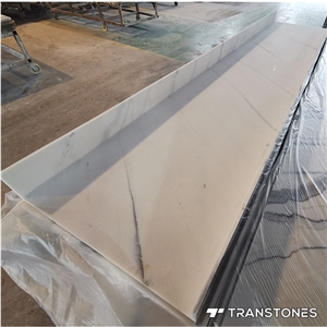 White Alabaster Stone Marble Wall Panel Acrylic For Columns