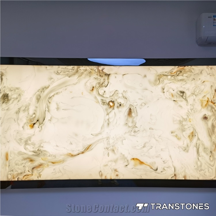 White Onyx Slabs Artificial Marble Tiles For Wall Decor