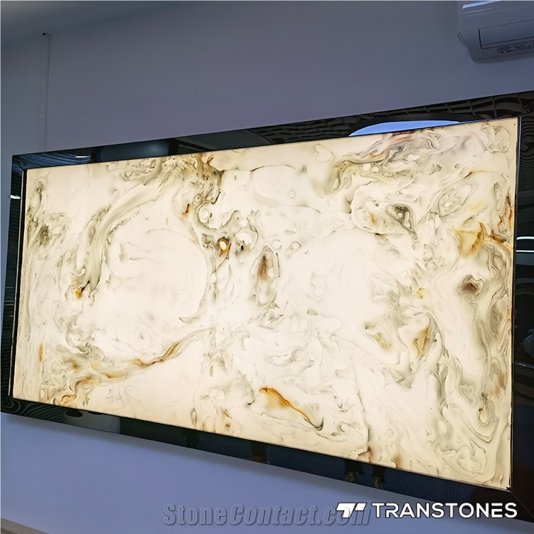 White Onyx Slabs Artificial Marble Tiles For Wall Decor