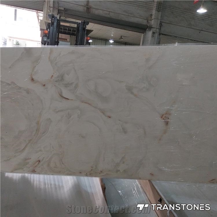 White Onyx Slabs Artificial Marble Tiles For Wall Decor