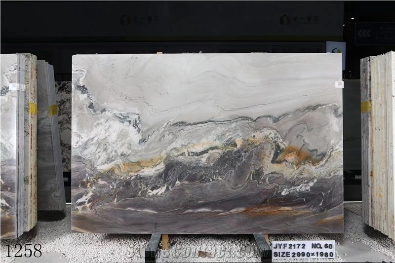 Aquarella Quartzite Aqua Royal Aquarello Gold Slab Tile