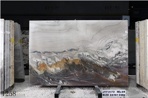 Aquarella Quartzite Aqua Royal Aquarello Gold Slab Tile