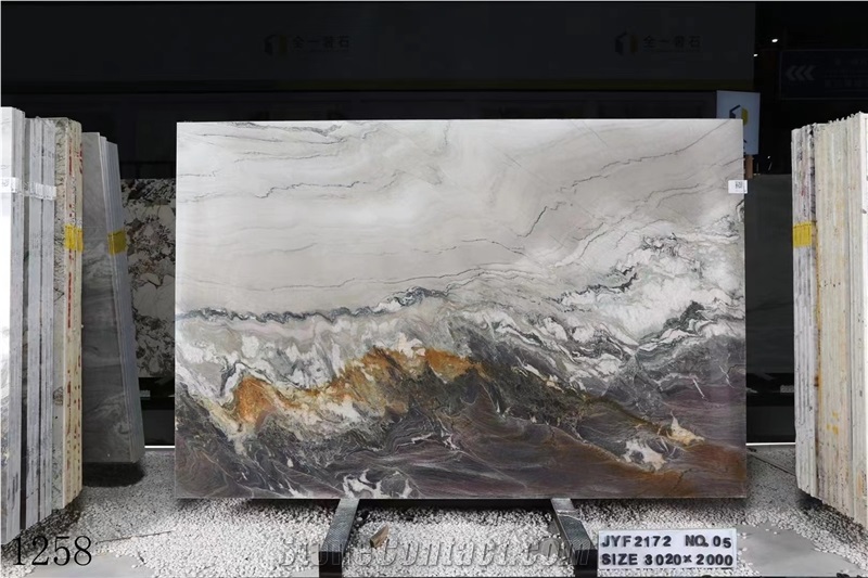 Aquarella Quartzite Aqua Royal Aquarello Gold Slab Tile