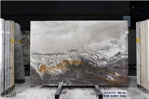 Aquarella Quartzite Aqua Royal Aquarello Gold Slab Tile
