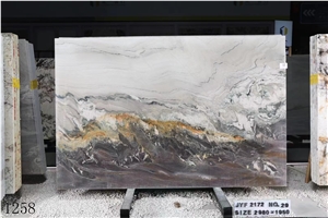 Aquarella Quartzite Aqua Royal Aquarello Gold Slab Tile