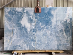 Blue Ice Onyx Sky Jade Onix Slab In China Stone Market