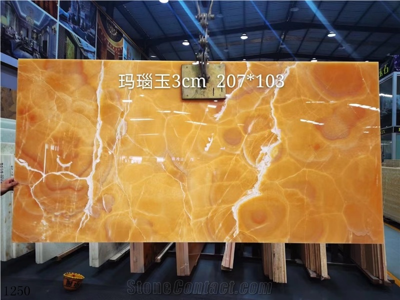 China Agate Onyx Golden Yellow Jade Onix Slab Tile For Wall