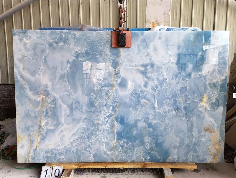 Cielo Del Sahara Blue Onyx Ice Onix Slab In China Market
