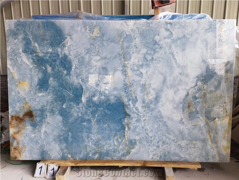 Cielo Del Sahara Blue Onyx Ice Onix Slab In China Market