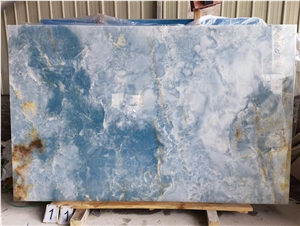 Cielo Del Sahara Blue Onyx Ice Onix Slab In China Market