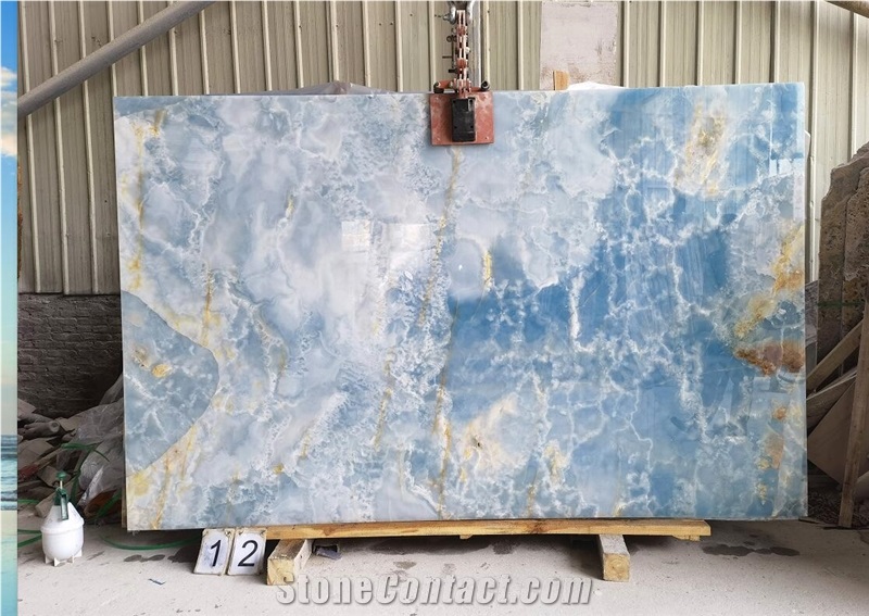 Cielo Del Sahara Blue Onyx Ice Onix Slab In China Market