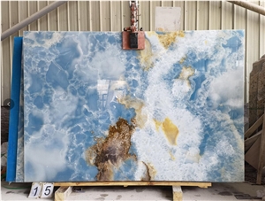Cielo Del Sahara Blue Onyx Ice Onix Slab In China Market