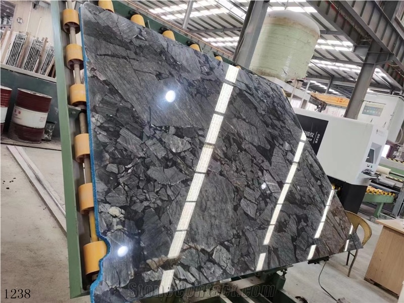 Diamond Grey Slab Bookmatched Tiles For Wall