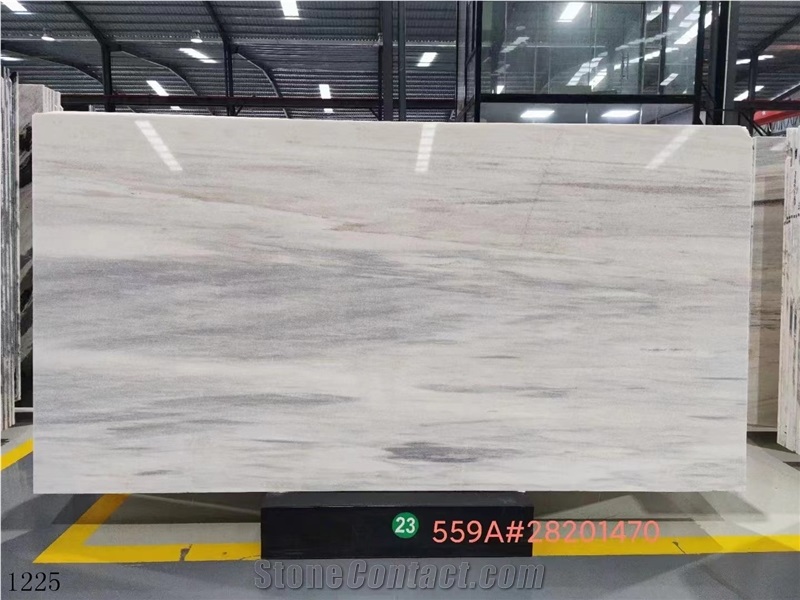 Eurasian White Wood Grain Marble Slab In China Stone Market