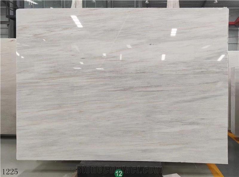 Eurasian White Wood Grain Marble Slab In China Stone Market