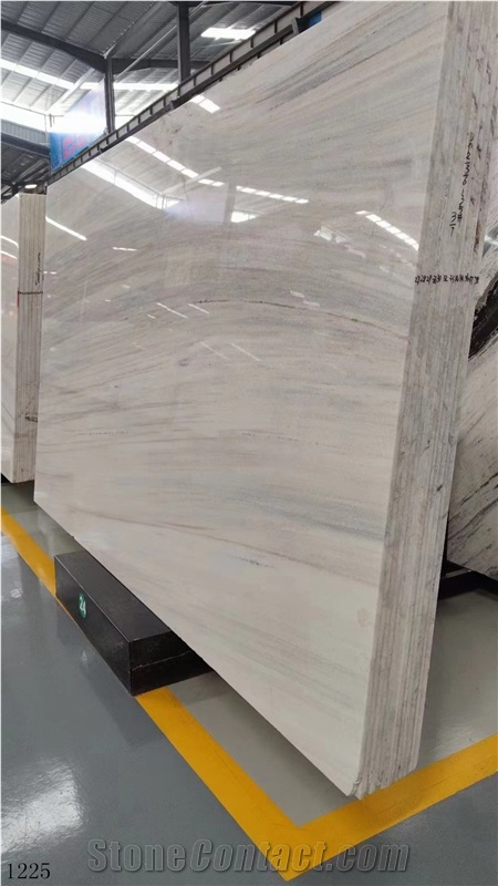 Eurasian White Wood Grain Marble Slab In China Stone Market