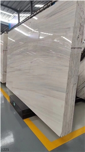 Eurasian White Wood Grain Marble Slab In China Stone Market