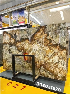 Shangri-La Granite Golden Brown Shangrila Slab In China