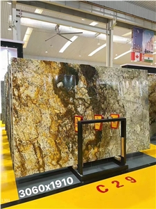 Shangri-La Granite Golden Brown Shangrila Slab In China