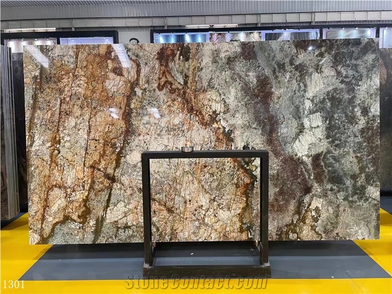 Shangrila Shangri-La Granite Golden Brown Slab In China