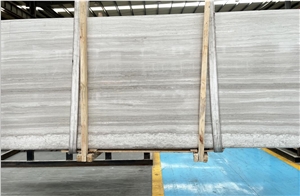 White Wood Grain Marble Guizhou Wooden Wenge Stone Slab