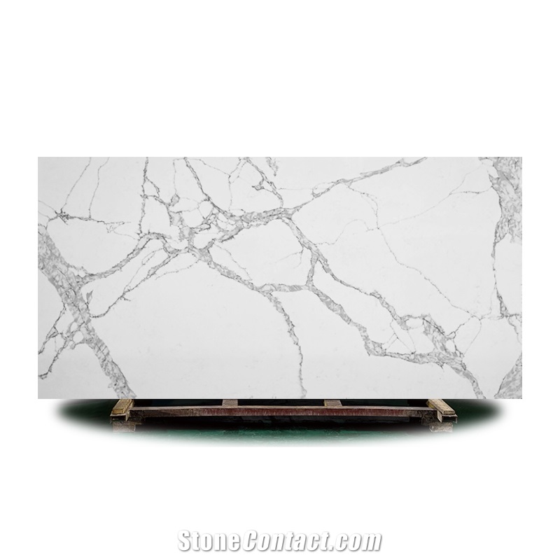 2022 Best Sale Calacatta Fred Quartz Slab Artificial Stone